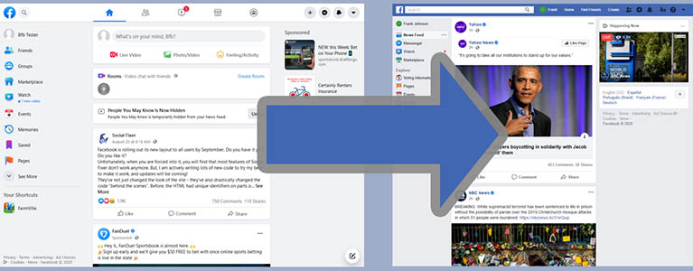 Old Layout For Facebook Reverts The New Layout Back To The Old